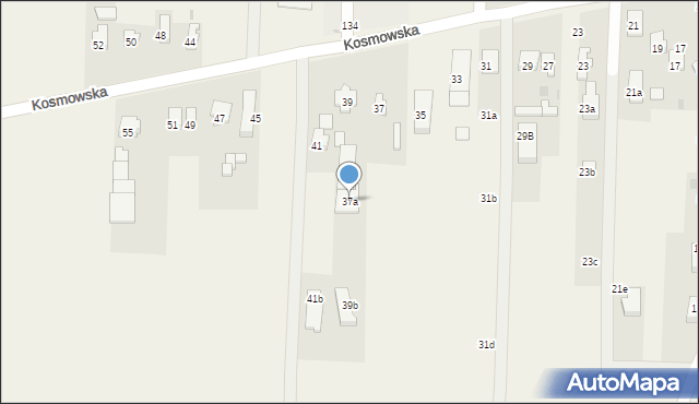 Borzęcin Duży, Kosmowska, 37a, mapa Borzęcin Duży