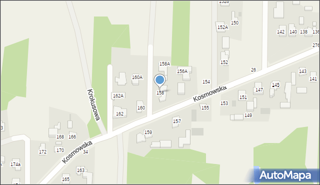 Borzęcin Mały, Kosmowska, 158, mapa Borzęcin Mały