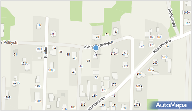 Borzęcin Mały, Kosmowska, 180b, mapa Borzęcin Mały