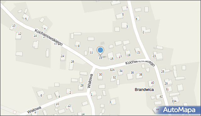 Brandwica, Kochanowskiego Jana, 13, mapa Brandwica