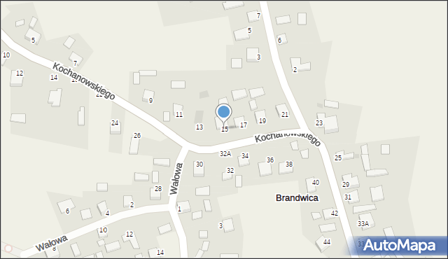 Brandwica, Kochanowskiego Jana, 15, mapa Brandwica