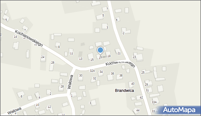 Brandwica, Kochanowskiego Jana, 17, mapa Brandwica