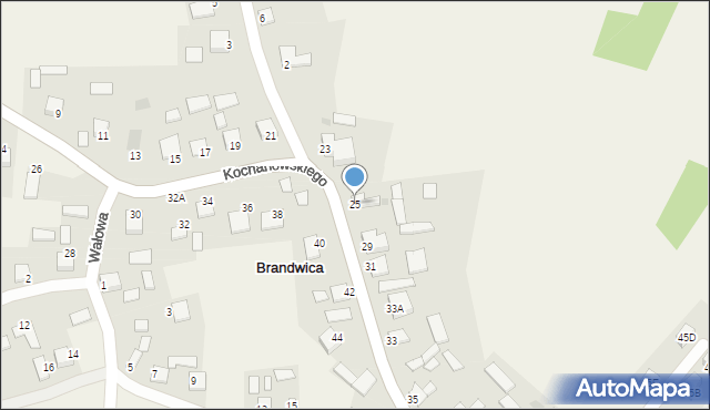 Brandwica, Kochanowskiego Jana, 25, mapa Brandwica