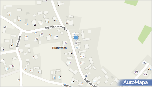 Brandwica, Kochanowskiego Jana, 29, mapa Brandwica