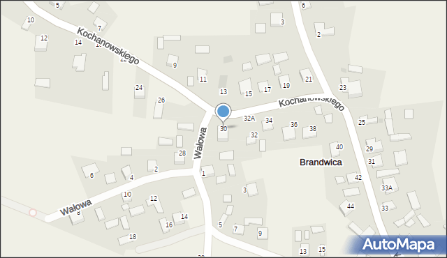 Brandwica, Kochanowskiego Jana, 30, mapa Brandwica