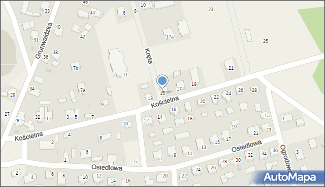 Bratian, Kościelna, 15, mapa Bratian