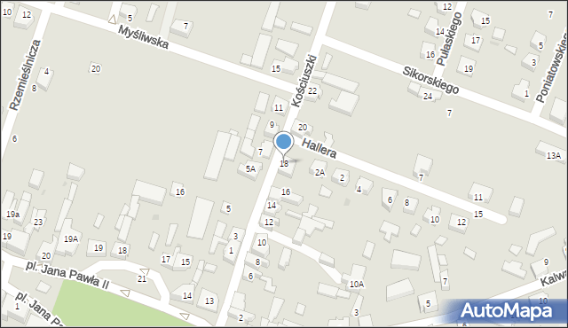 Brusy, Kościuszki Tadeusza, gen., 18, mapa Brusy