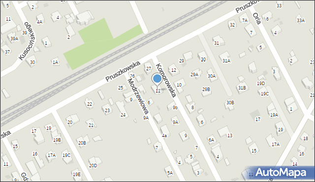 Brwinów, Komorowska, 11, mapa Brwinów