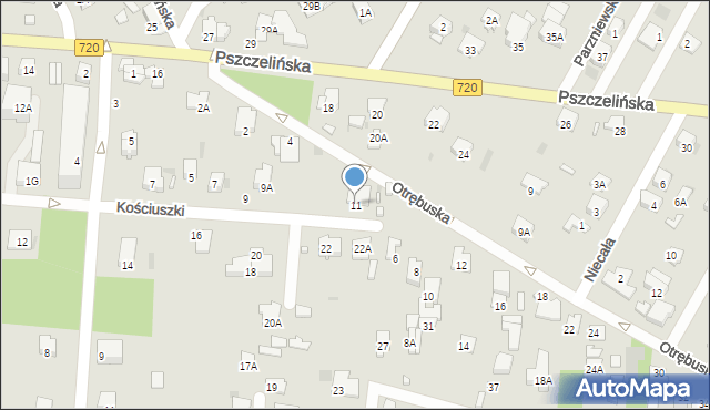 Brwinów, Kościuszki Tadeusza, gen., 11, mapa Brwinów