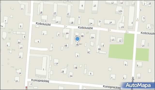 Brwinów, Kościuszki Tadeusza, gen., 6C, mapa Brwinów