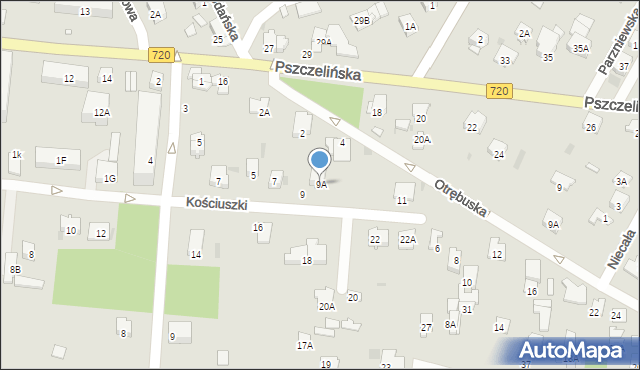 Brwinów, Kościuszki Tadeusza, gen., 9A, mapa Brwinów