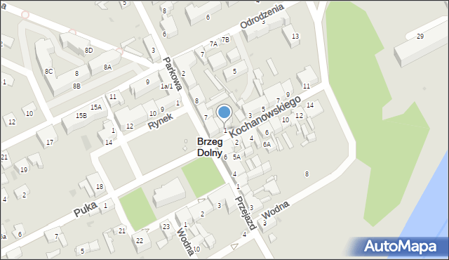 Brzeg Dolny, Kochanowskiego Jana, 1, mapa Brzeg Dolny