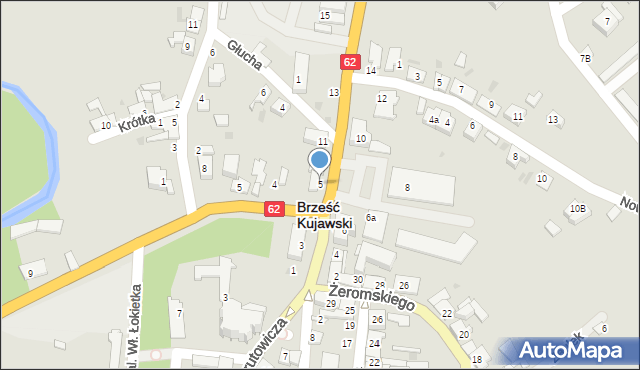 Brześć Kujawski, Kolejowa, 5, mapa Brześć Kujawski