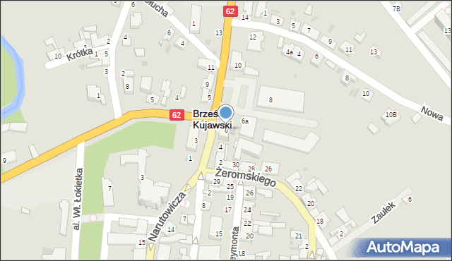 Brześć Kujawski, Kolejowa, 6, mapa Brześć Kujawski