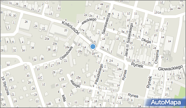 Brzesko, Kościuszki Tadeusza, gen., 10, mapa Brzesko