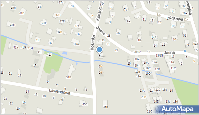 Brzesko, Kossaka Wojciecha, 2a, mapa Brzesko
