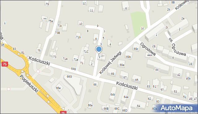 Brzesko, Kosynierów, 1, mapa Brzesko