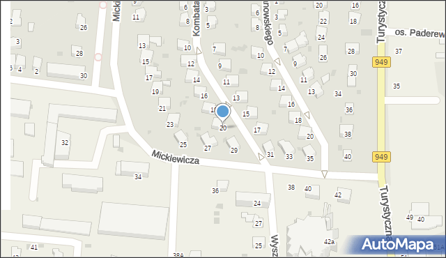 Brzeszcze, Kombatantów, 20, mapa Brzeszcze