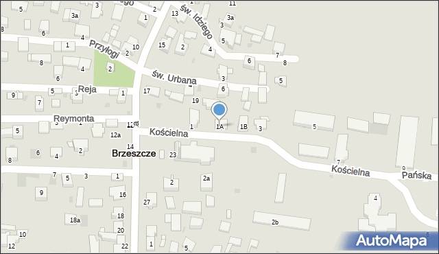 Brzeszcze, Kościelna, 1A, mapa Brzeszcze