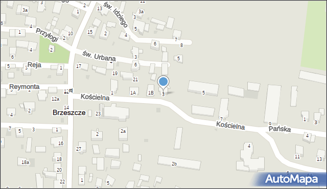 Brzeszcze, Kościelna, 3, mapa Brzeszcze