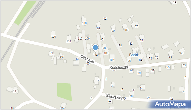 Brzeszcze, Kościuszki Tadeusza, gen., 104, mapa Brzeszcze