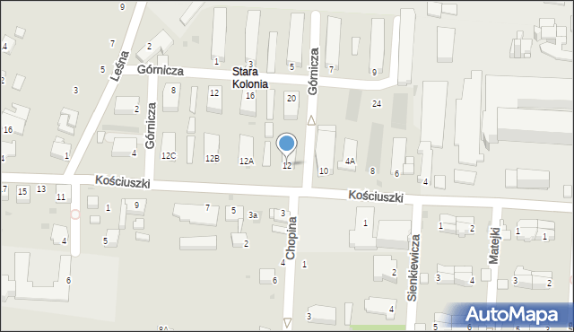Brzeszcze, Kościuszki Tadeusza, gen., 12, mapa Brzeszcze