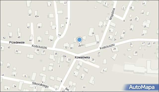 Brzeszcze, Kościuszki Tadeusza, gen., 28, mapa Brzeszcze