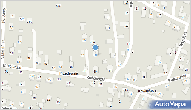 Brzeszcze, Kościuszki Tadeusza, gen., 38, mapa Brzeszcze