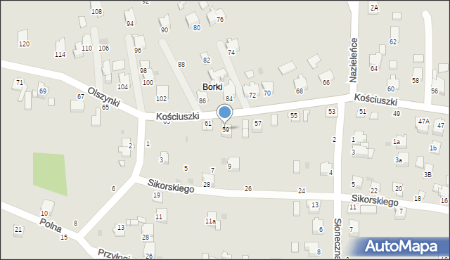 Brzeszcze, Kościuszki Tadeusza, gen., 59, mapa Brzeszcze