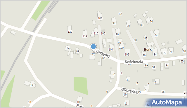 Brzeszcze, Kościuszki Tadeusza, gen., 67, mapa Brzeszcze