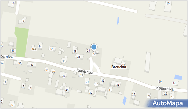 Brzezina, Kopernika Mikołaja, 22, mapa Brzezina