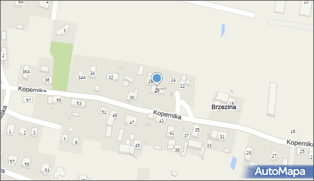 Brzezina, Kopernika Mikołaja, 26, mapa Brzezina