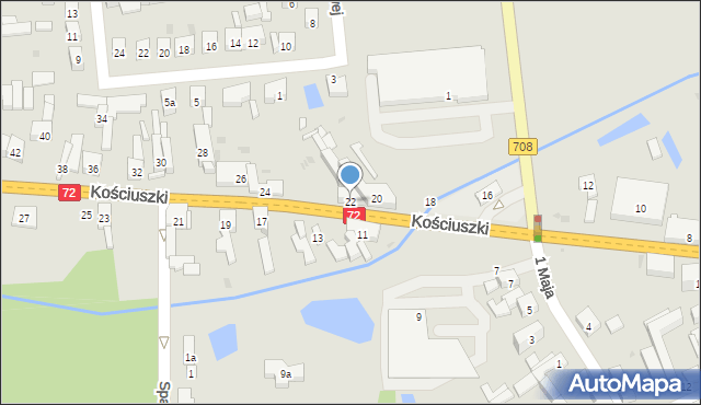 Brzeziny, Kościuszki Tadeusza, gen., 22, mapa Brzeziny