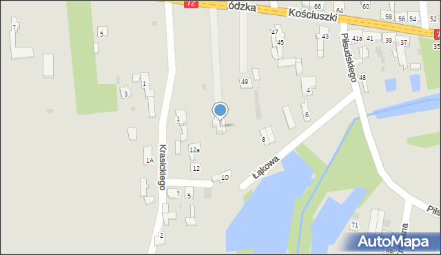 Brzeziny, Kościuszki Tadeusza, gen., 49, mapa Brzeziny
