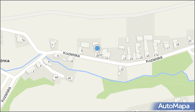 Brzeźnica, Kozielska, 10, mapa Brzeźnica