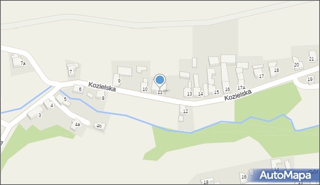 Brzeźnica, Kozielska, 11, mapa Brzeźnica