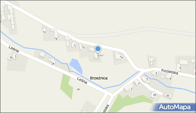 Brzeźnica, Kozielska, 2, mapa Brzeźnica