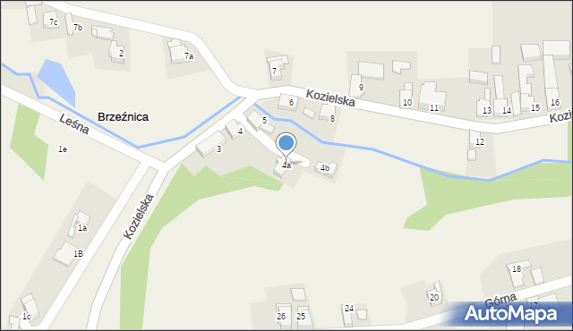 Brzeźnica, Kozielska, 4a, mapa Brzeźnica