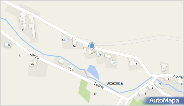 Brzeźnica, Kozielska, 7c, mapa Brzeźnica