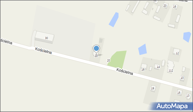 Brzeźno, Kościelna, 22, mapa Brzeźno