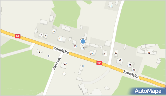 Brzeźno, Konińska, 17, mapa Brzeźno