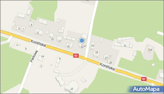 Brzeźno, Konińska, 21, mapa Brzeźno