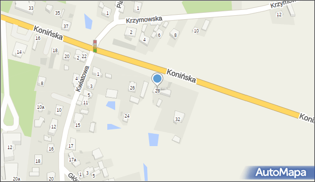 Brzeźno, Konińska, 28, mapa Brzeźno