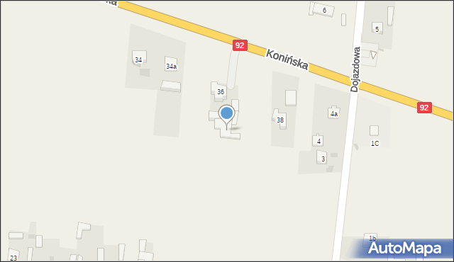 Brzeźno, Konińska, 36, mapa Brzeźno