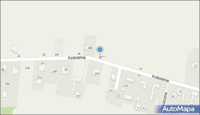 Brzóze, Kościelna, 16, mapa Brzóze