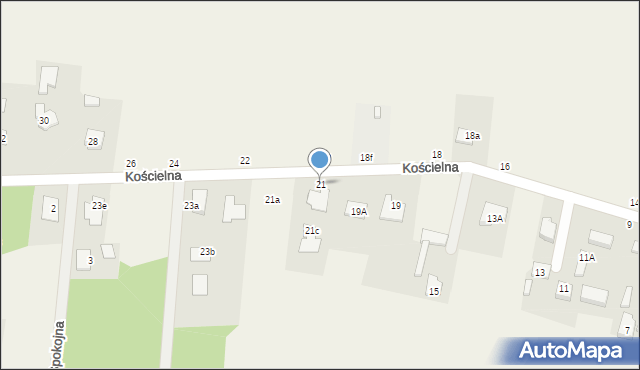 Brzóze, Kościelna, 21, mapa Brzóze