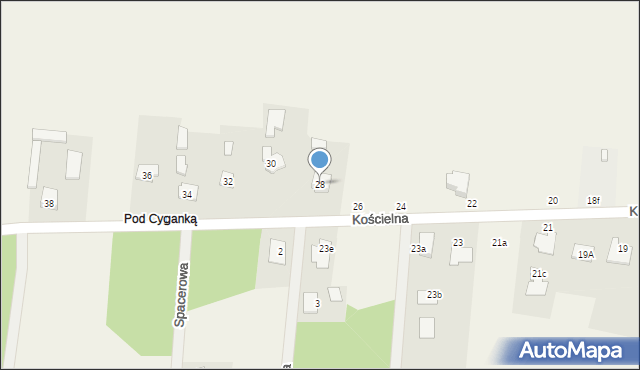 Brzóze, Kościelna, 28, mapa Brzóze