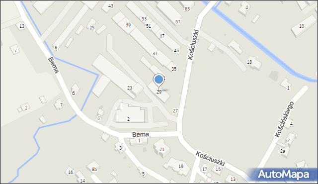 Brzozów, Kościuszki Tadeusza, gen., 29, mapa Brzozów