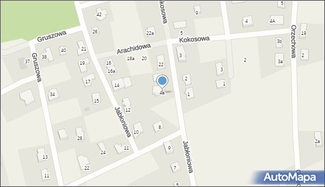 Brzozówka, Kokosowa, 4a, mapa Brzozówka