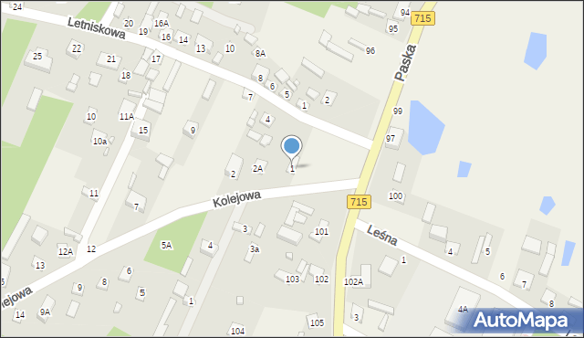 Budziszewice, Kolejowa, 1, mapa Budziszewice